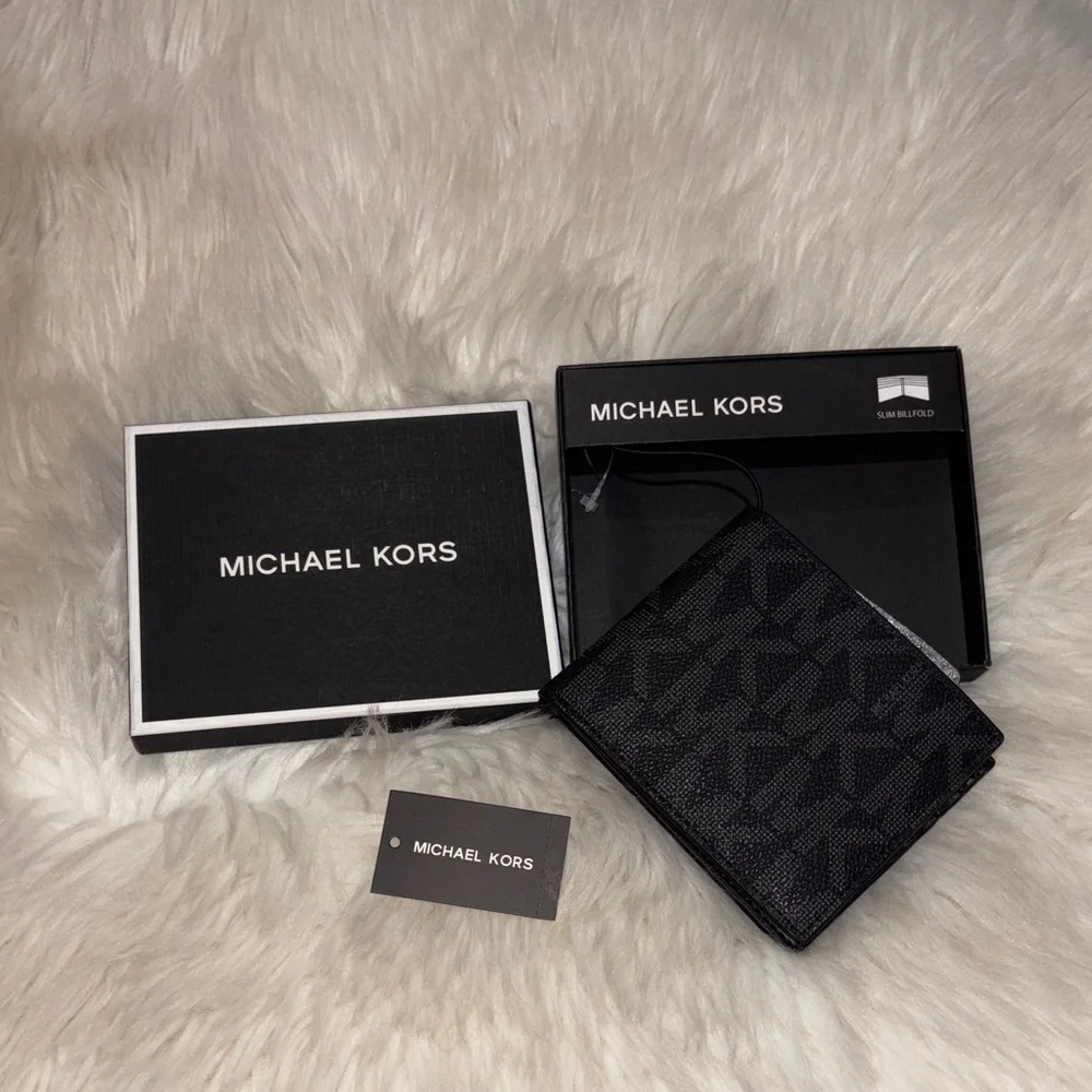 Michael Kors Black Wallet with White Box